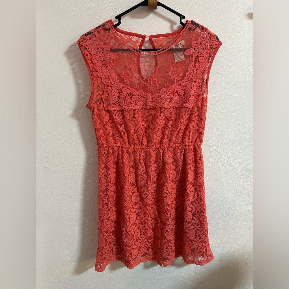 Pinky Coral Lace Dress